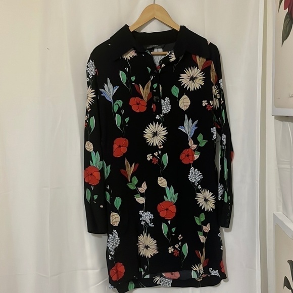 Zara Premium Black Floral Dress a139 - Picture 1 of 4